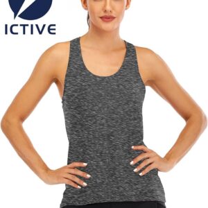 ICTIVE Womens Cross Backless Workout Tops for Women Racerback Tank Tops Open Back Running Muscle Tank Yoga Shirts