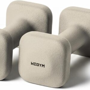 WeGym SafeGrip Square Dumbbells with Anti Slip Handles, Aesthetic Free Weights for Home Workouts, Stable Design Prevents Rolling during Floor Exercises