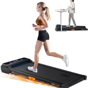 Walking Pad Treadmill with 10% Incline, Under Desk Treadmill, Compact Portable Treadmills for Home Office, 285lbs Capacity, APP/Remote Control, Exercise Anytime, Low-Noise
