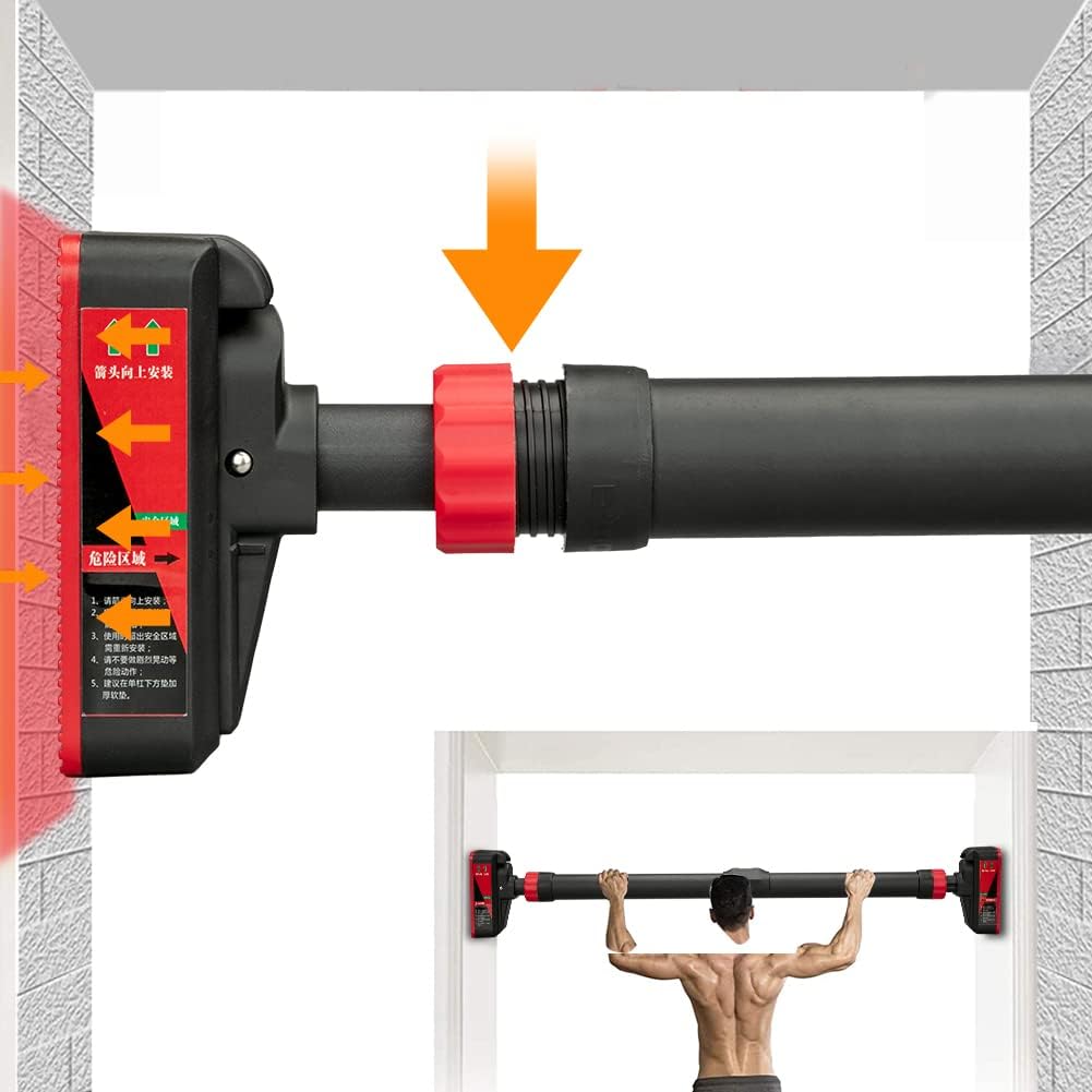 Pull Up Bar for Doorway, 440 Lbs Capacity, Adjustable Chin Up Bar 27.2" to 36.2" Width, No Screw & No Drilling Home Gym Equipment with Bubble Level for Apartment/Dorm Strength Training - Image 6