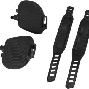 Fockety Exercise Pedals with Straps, 9/16 or 1/2, Spin Cycling Bike, Indoor Exercycle Bike, Stationary Recumbent Replacement Parts (1/2in Thread)