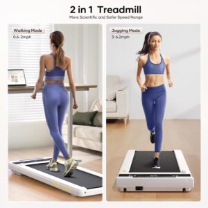 Walking Pad with Incline, Under Desk Treadmill, Portable Treadmills for Home/Office, Walking Jogging Running Machine 300 lbs Capacity with LED Display, Remote Control/App Control