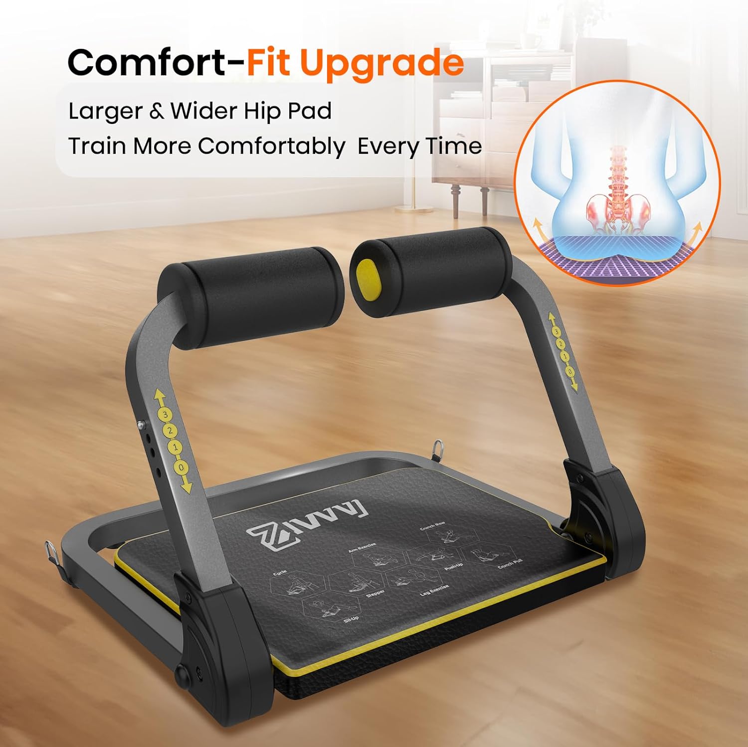 Ab Workout Equipment, Ab Machine for Stomach Workout, Ab Trainer Machine for Home, Sit Up Machine with Resistance Bands and 330 LBS Weight Capacity, Ab Crunch Machine for Home Exercise - Image 7