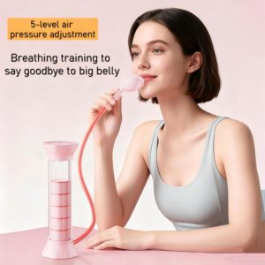 Digital Breathing Dumbbells with Adjustable air holes, Load Bearing Breathing Training Device, Abdominal Breathing Capacity,Slimming Belly, Breathing Resistance Training Dumbbells (Pink)