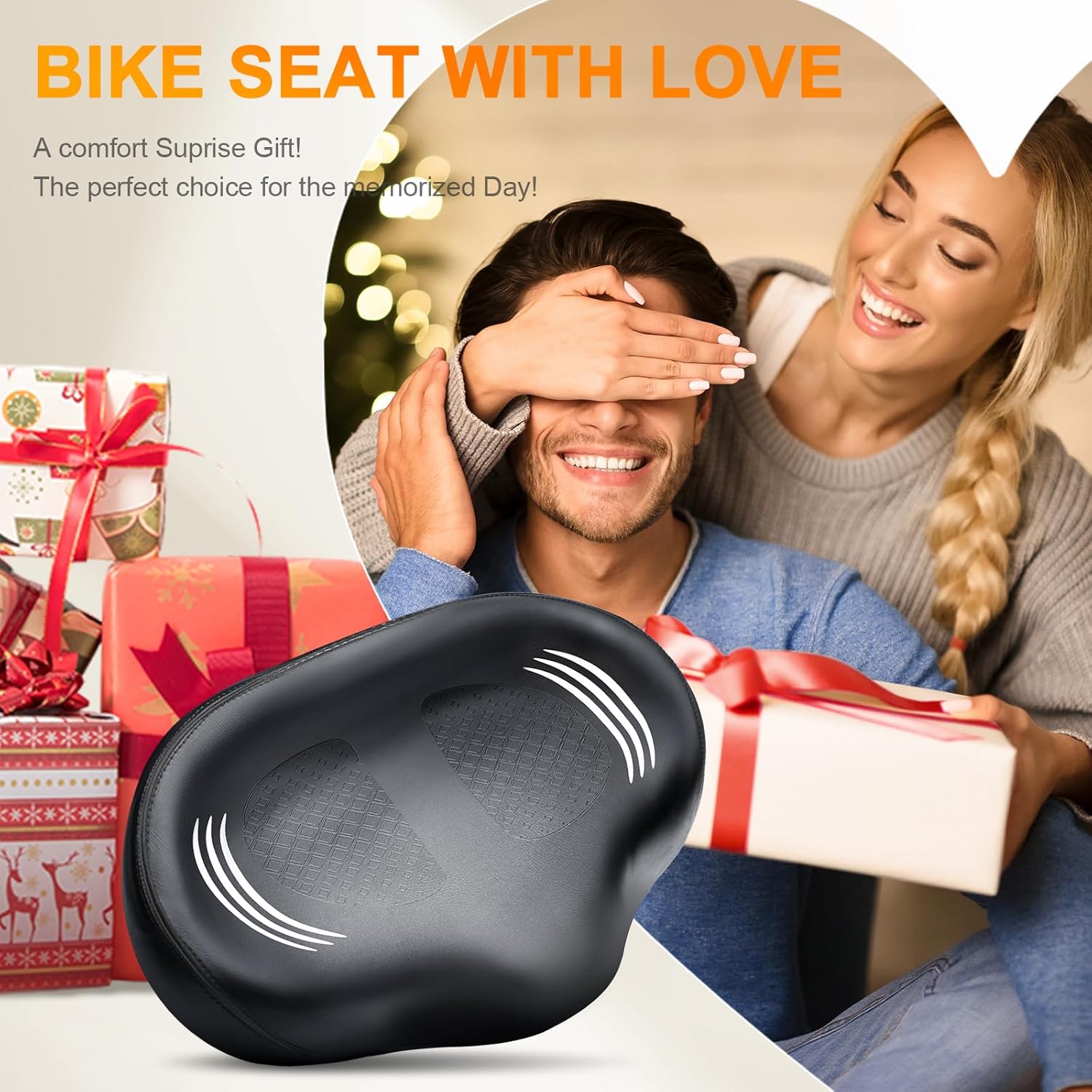 Bike Seat Noseless Wide Bicycle Seat for Women Men, Bike Seats Cushion Comfort for Big Butt, Multiple Fit Saddle for Peloton, Electric, Exercise, Cruiser Bikes - Image 5