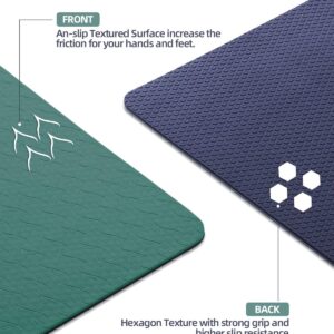 COOLMOON Yoga Mat Non Slip, Anti-Tear 1/4 Thick TPE Yoga Mats for Women and Men, 72″x24″ Exercise & Fitness Mat with Carrying Strap, Workout Mats for Yoga, Pilates and Floor Exercise