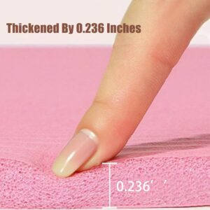 Pink TPE Yoga Mat 72″ × 24″, Non-Slip Eco-Friendly Exercise Mat with Alignment Lines, Lightweight Fitness Mat with Carry Strap for Yoga & Home Workouts