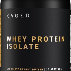 Kaged Whey Protein Isolate Powder | Chocolate Peanut Butter | 100% Pure Low Lactose Whey | Post Workout Recovery Drink | Supports Muscle Building | Supplements for Men & Women | 25 Servings