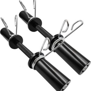 16″ Olympic Dumbbell Handles, Loadable Dumbbells Bar Sets (150LBS Weight Capacity), Compatible with 2’’ Standard Plates, 2 Pair of Spring Collars Included