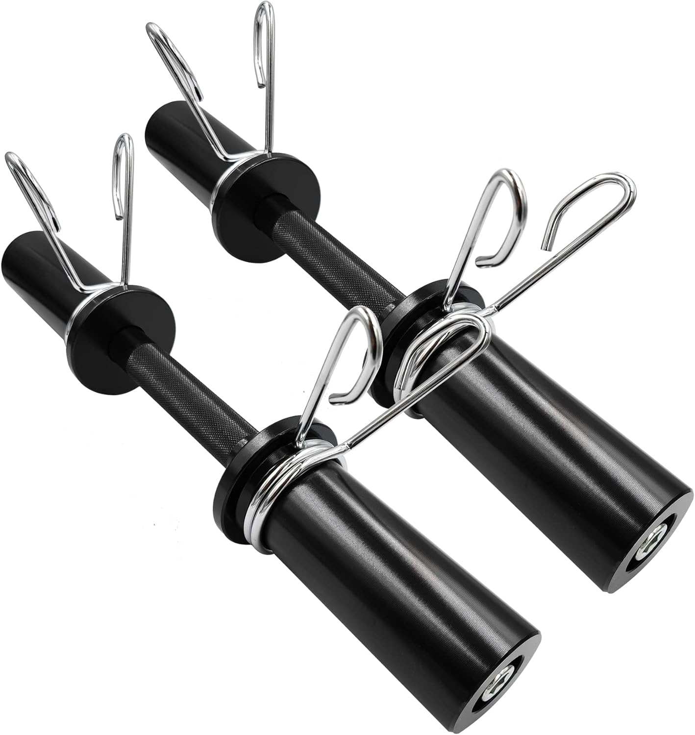16" Olympic Dumbbell Handles, Loadable Dumbbells Bar Sets (150LBS Weight Capacity), Compatible with 2’’ Standard Plates, 2 Pair of Spring Collars Included