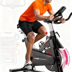 Exercise Bike, Wenoker Magnetic Resistance Stationary Bike for Home App Sync Indoor Bike with 350lbs Weight Capacity, Tablet Holder and Fitness Courses for Weight Loss