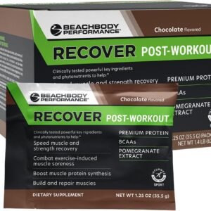 BODi Recover Whey Protein Powder Blend– Post-Workout Chocolate Whey Supplement for Muscle Recovery with 20g Protein, BCAAs, Pomegranate Extract – Fast Recovery – 18 Serving Packets
