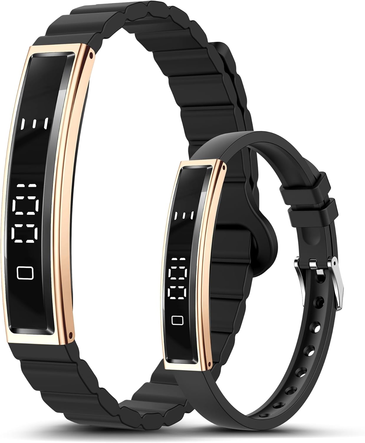 Smart Bracelet, Wearable Activity & Fitness Tracker Band, 24H Sleep Tracker, All-Day Continuous Heart Rate, Blood Pressure Stress HRV Monitor, Smart Wristband with Free APP 2 Bands, Rose Gold