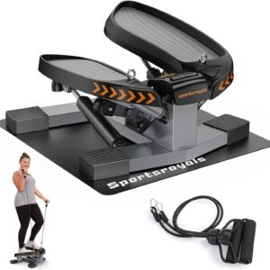 Sportsroyals Stair Stepper,Twist/Mini Stepper for Exercise at Home,Step Machine with Resistance Bands for Full Body Workout, 350lbs+ Capacity