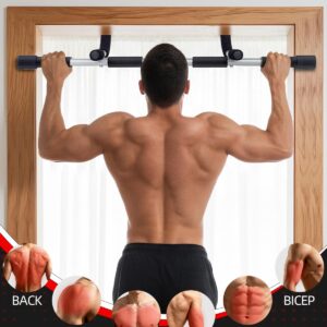 Abahub Home Pull Up Bar – Doorway Mount for Apartments | 440lb Heavy-Duty Strength Trainer | Multi-Grip Space Saver