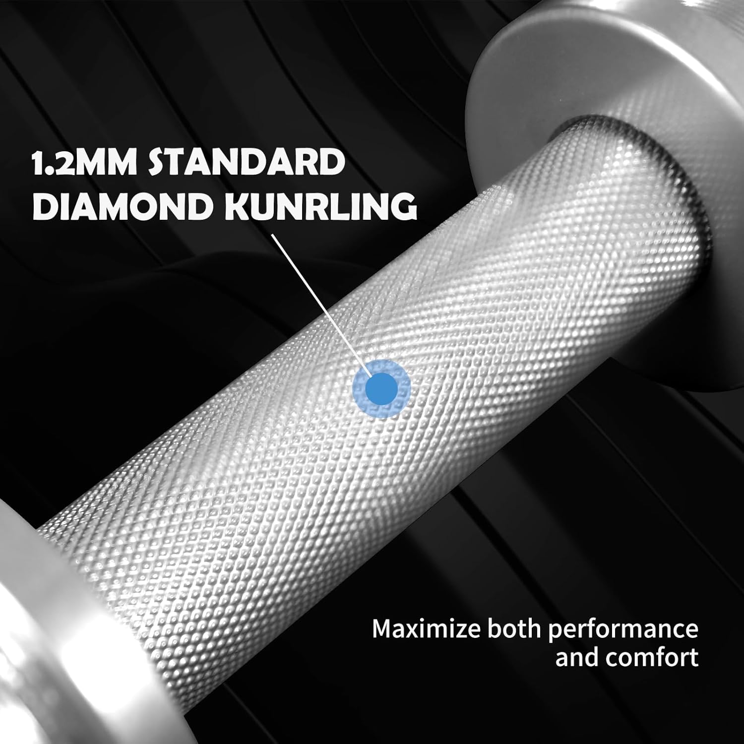 16" Olympic Dumbbell Handle, Dumbbell Bar for 2-inch Olympic Weight Plates, Loadable Dumbbells for Home Gym Strength Training, 2 Pair of Spring Collars Included - Image 3