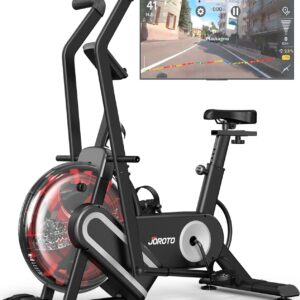 JOROTO XR5 Exercise Bike,Assault Bike,Stationary Upright Indoor Cycling Bike with Dual Acction Handlebars,Recumbent Cross Trainer and Elliptical Exercise Machine Support Bluetooth & Heart Rate