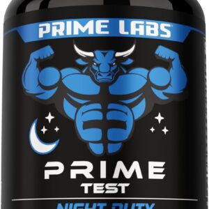 Prime Labs Night Duty – Nighttime Testosterone Booster & Sleep Support – PM Rest & Muscle Recovery Supplements – 60 Count