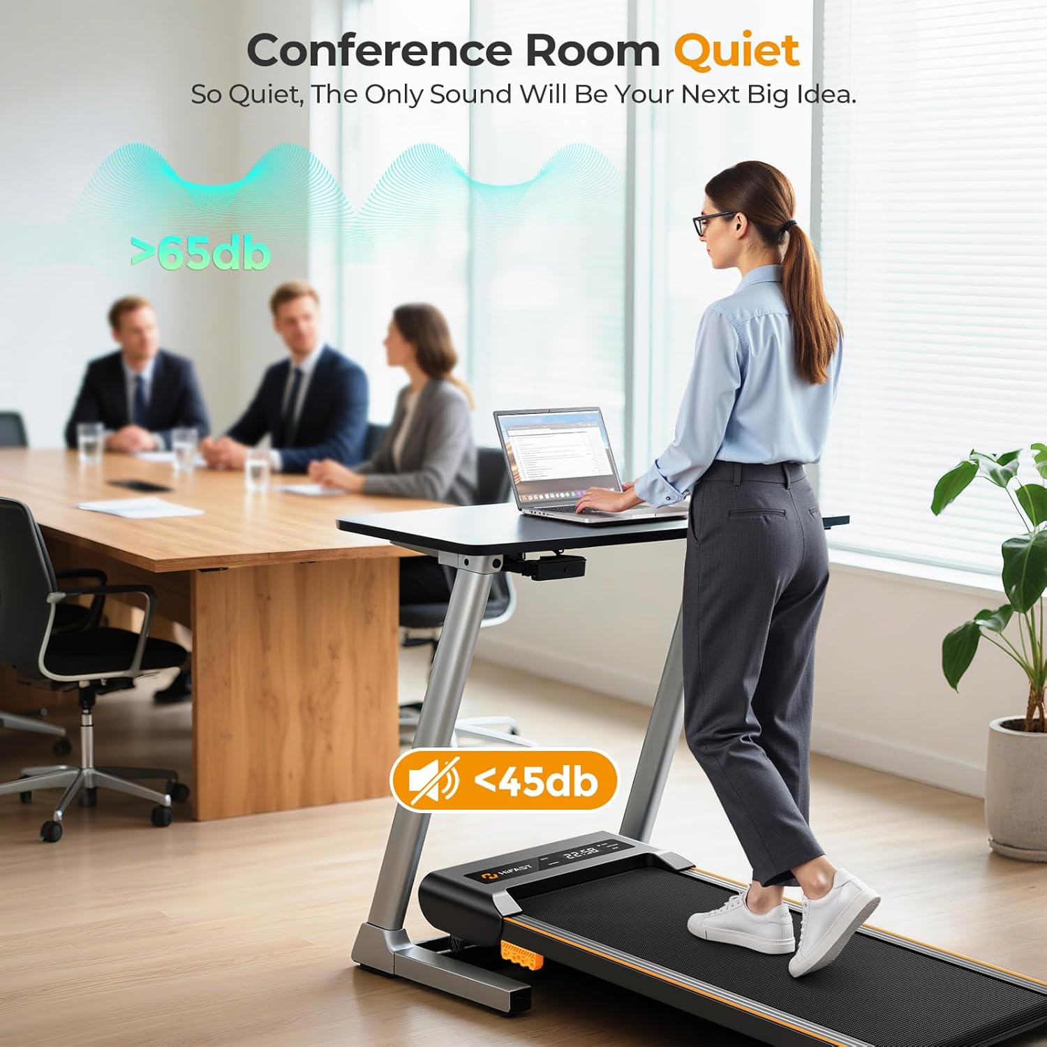 Walking Pad with Incline, Under Desk Treadmill for Home, 2.5 HP Portable Treadmills with Incline, Compact Treadmill Small Running Pad with LED Display, Remote Control - Image 6