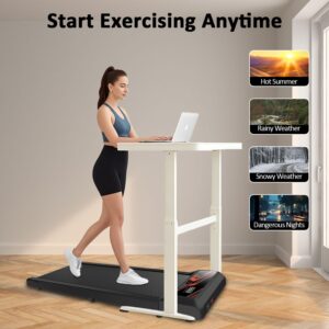 Walking Treadmill Pad with Incline – 2.5HP Low Noise Under Desk Treadmill,Walking Portable Pad with Handle Bar, 3 in 1 for Home, Remote Control with LED Screen 270Lbs Weight Capacity