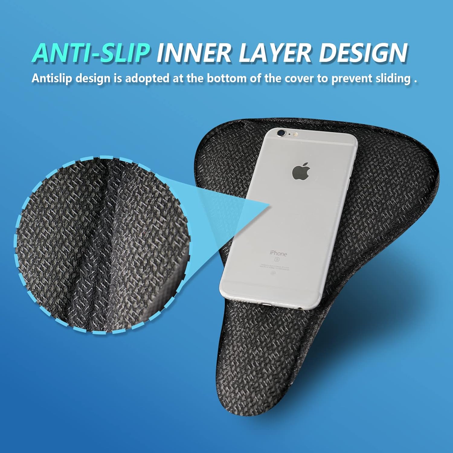 YLG Bike Seat Cover, Memory Foam & Gel Bike Seat Cushion Cover for Men Women, Comfortable Bicycle Seat Cover for Peloton/Fixed/Cruiser/Indoor/Outdoor Bike seat with Waterproof Cover - Image 5