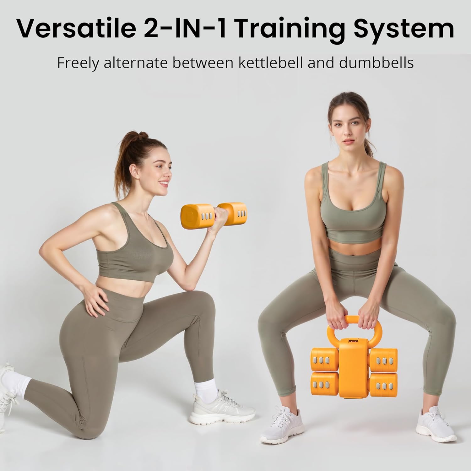 2-in-1 Adjustable Dumbbell Set for Women - 4 Levels (2.2lbs to 12.1lbs) - Home Gym Weights for Women at Home - Fitness Dumbbells - Image 3