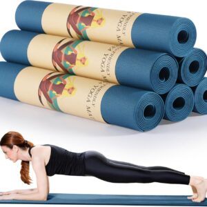 Timgle 6 Pack Yoga Mats Bulk Non Slip Exercise Yoga Mat Thick Anti Slip Tear Resistant Sports Gym for Fitness Stretching Home Workout and Studio