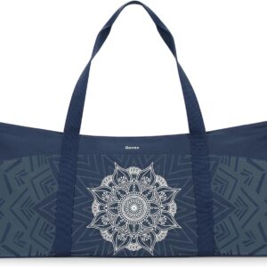 Gonex Yoga Mat Bag, Extra Large Canvas Gym Bag with Waterproof Pocket Metal Zipper, Fits Mat & Blocks, Stylish Yoga Mat Carrier for Women, Ideal for Yoga, Pilates, Workout, Travel