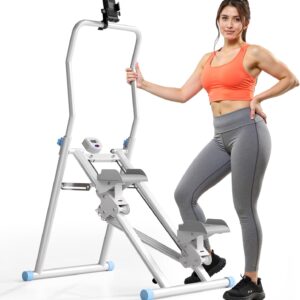 MOMODA Stair Stepper Resistance Adjustable Folding Vertical Climber Machine for Home Gym Full-Body Workout