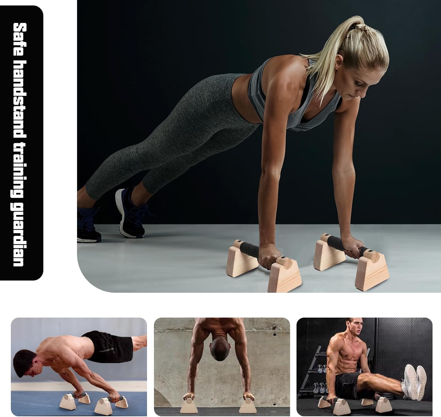 1 Pair Wooden Push Up Bar,For Home Parallettes Bars,Calisthenics Bars,For Fitness Handstand Training, Push-up Handles. - Image 6