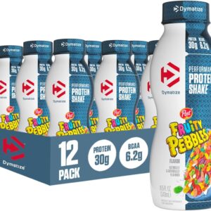Dymatize Performance Protein Shake, Fruity Pebbles, 30g of Protein, 6.2g BCAA for Muscle Recovery, No Added Sugar, Low Fat, 24 Vitamins and Minerals, Gluten-Free, Ready to Drink, On-the-Go Snack, 11.5fl oz, 12 pack