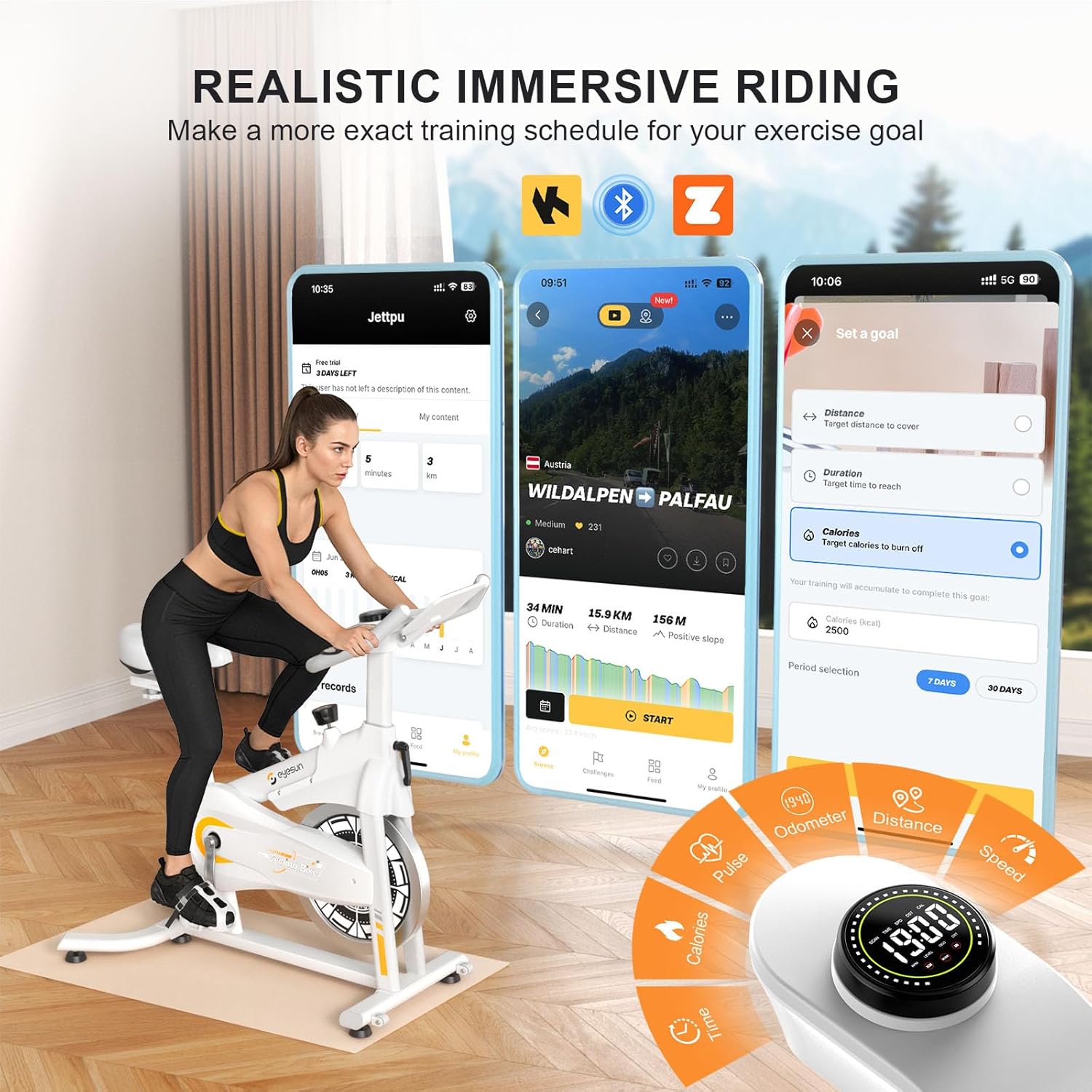 Exercise Bikes for Home,Foldable Bike with Adjustable Friction,Brake Pad Resistance Silent Belt Drive,350lbs/300lbs Weight Capacity &Upgraded Version Seat for Home Cardio&Weight Loss(QM-530W) - Image 6