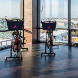 Spinning Siren Designs Reversible Storage Bag for Exercise Equipment to Hold Phones, Remote Controls, Tablets, Towels, Headphones and Anything You Need Within Arms Reach