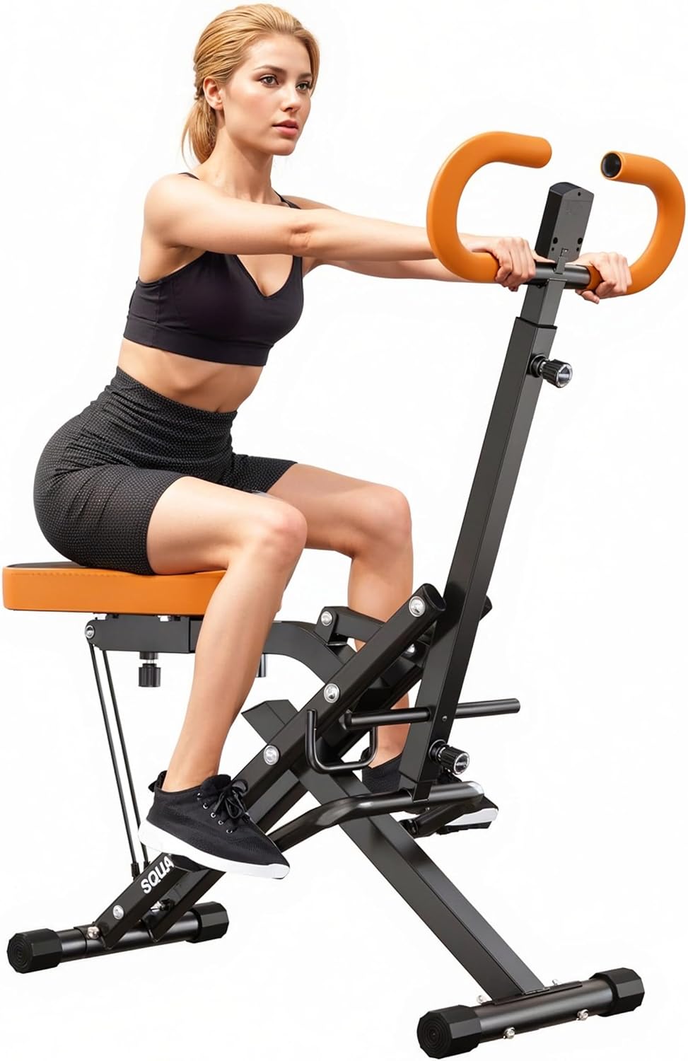 soges Squat Machine for Home, Squat Assist Trainer with Adjustable Resistance, Foldable Rowing Machine, LCD Display, Exercise Assisted Trainer for Glutes Legs Workout