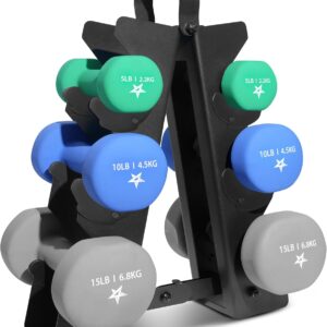 Yes4All Neoprene Coated Dumbbell Hand Weight Sets of 2 – Multiple Weight Options with 15 Colors, Anti-roll, Anti-Slip, Hexagon Shape