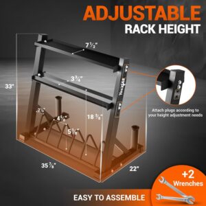 Yes4All 6 Pegs & 4 Barbell Storage Racks Load Up to 1190 LBS – Wall Mounted Weight Plate Tree & Barbell Holder