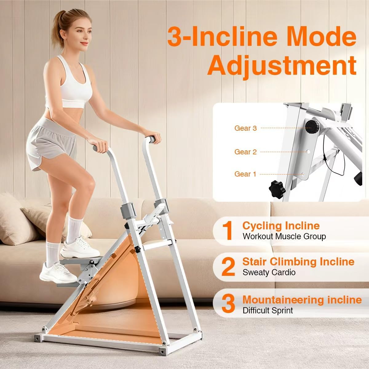 Upgraded Foldable Stair Stepper Machine with Adjustable Handles Cardio Climber for Home Cardio Workout, LCD Display & Non-Slip Pedals – Quiet, Stable Design Fitness Equipment Supports 330 lbs - Image 2