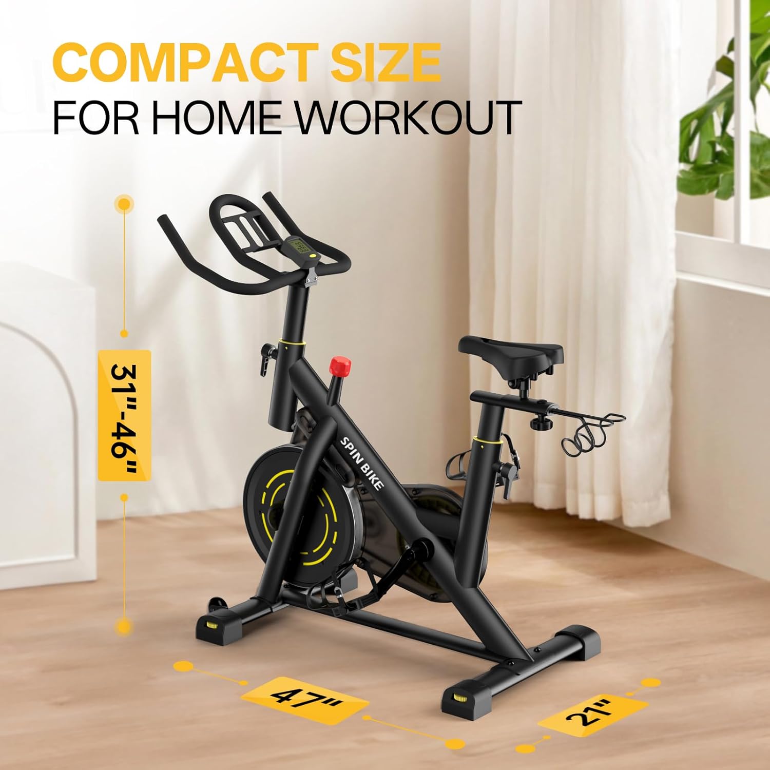 YAMO Exercise Bike, Upgraded Stationary Bikes for Home Cardio with App Compatible, Adjustable Quiet Magnetic Resistance Indoor Cycling Bike 300 LBS Capacity Comfortable Seat Cushion & Tablet Mount - Image 8