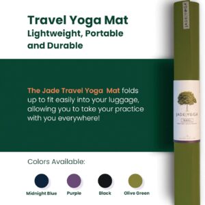 JadeYoga Travel Yoga Mat – Packable, Lightweight, and Portable Yoga Mat – Non-Slip Natural Rubber Mat for Women & Men – Great for Yoga, Home, Gym, Pilates, Fitness, and Stretching