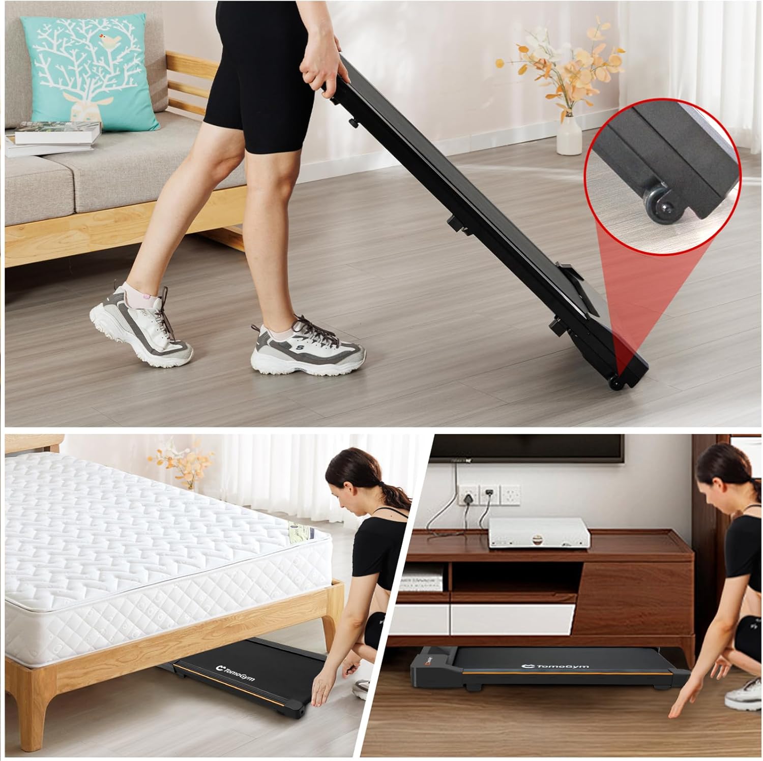 Walking Pad, 2-in-1 Treadmill for Home & Office, Portable Under Desk Treadmill Walking Jogging Machine with Remote Control - Image 6