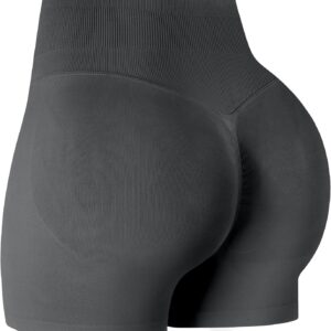 ATHVOTAR Workout Gym Shorts Women, High Waisted Seamless Butt Lifting Scrunch Butt Sports Shorts