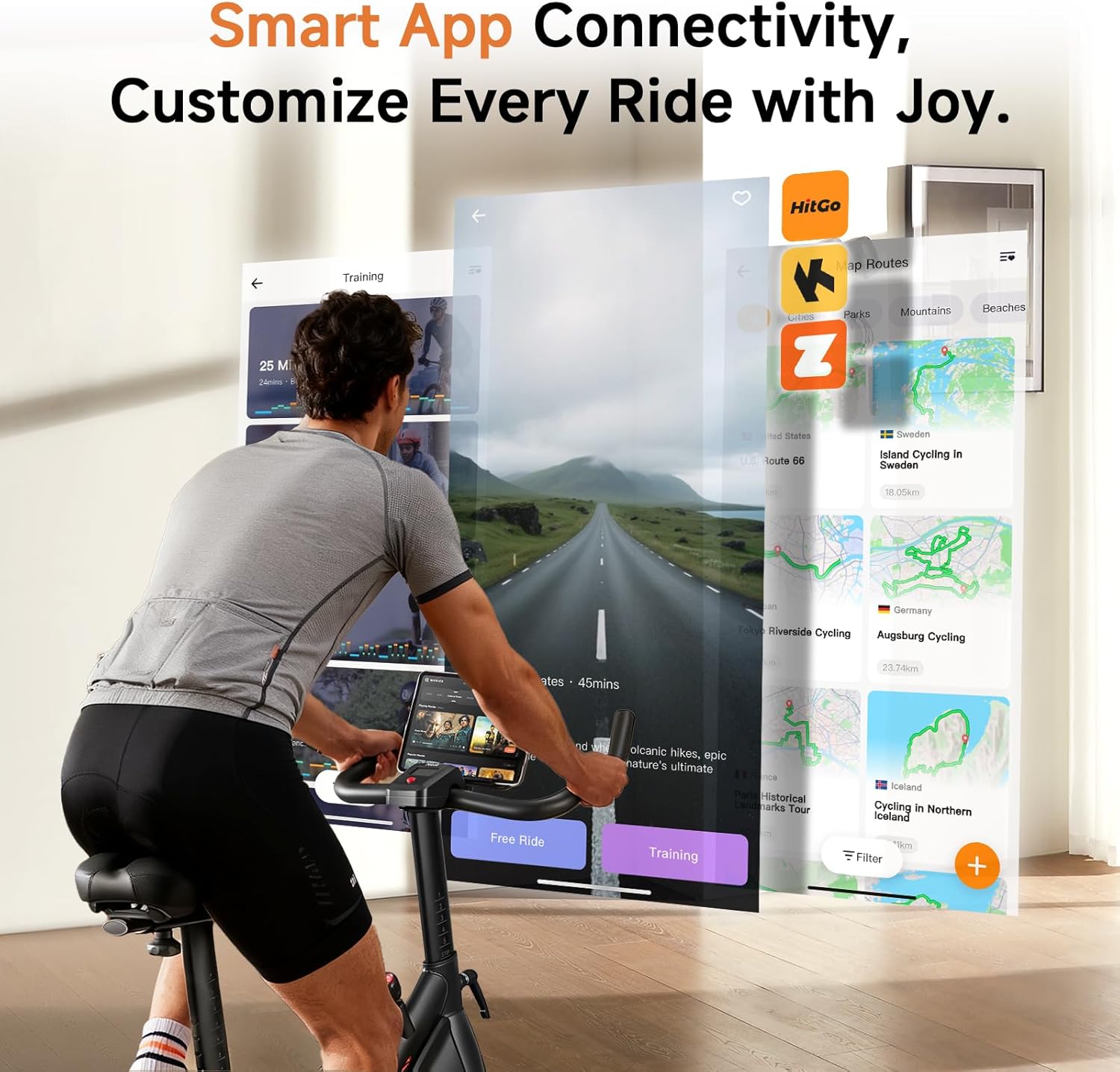 Stationary Exercise Bike with Magnetic Resistance & 3kg Cast Iron Flywheel, Quiet Indoor Cycle for Home Cardio Workout, App Connected Spin Bike, Max 265 LBS, Silver - Image 5