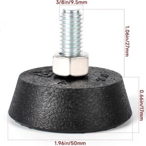 (4 Pack) for Peloton Exercise Bike Support Foot Pad, Upgraded Stainless Steel 3/8″ Leveling Screws, Rubber Swivel Non-Slip Shock-Absorbing, Easy Install Replacement Parts