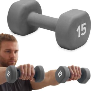 Gaiam Neoprene Dumbbell Hand Weight (Sold in Singles) – Non-Slip Free Weight for Home Gym, Fitness & Strength Training – Durable Exercise Dumbbell for Women & Men