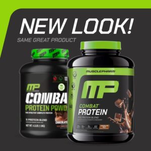 Muscle Pharm Combat Protein Powder for Muscle Growth and Intense Workouts – Gluten-Free with 5 Protein Sources Including Whey Protein Isolate & Egg Albumin, 4 lb, 52 Servings, Chocolate Milk Flavor
