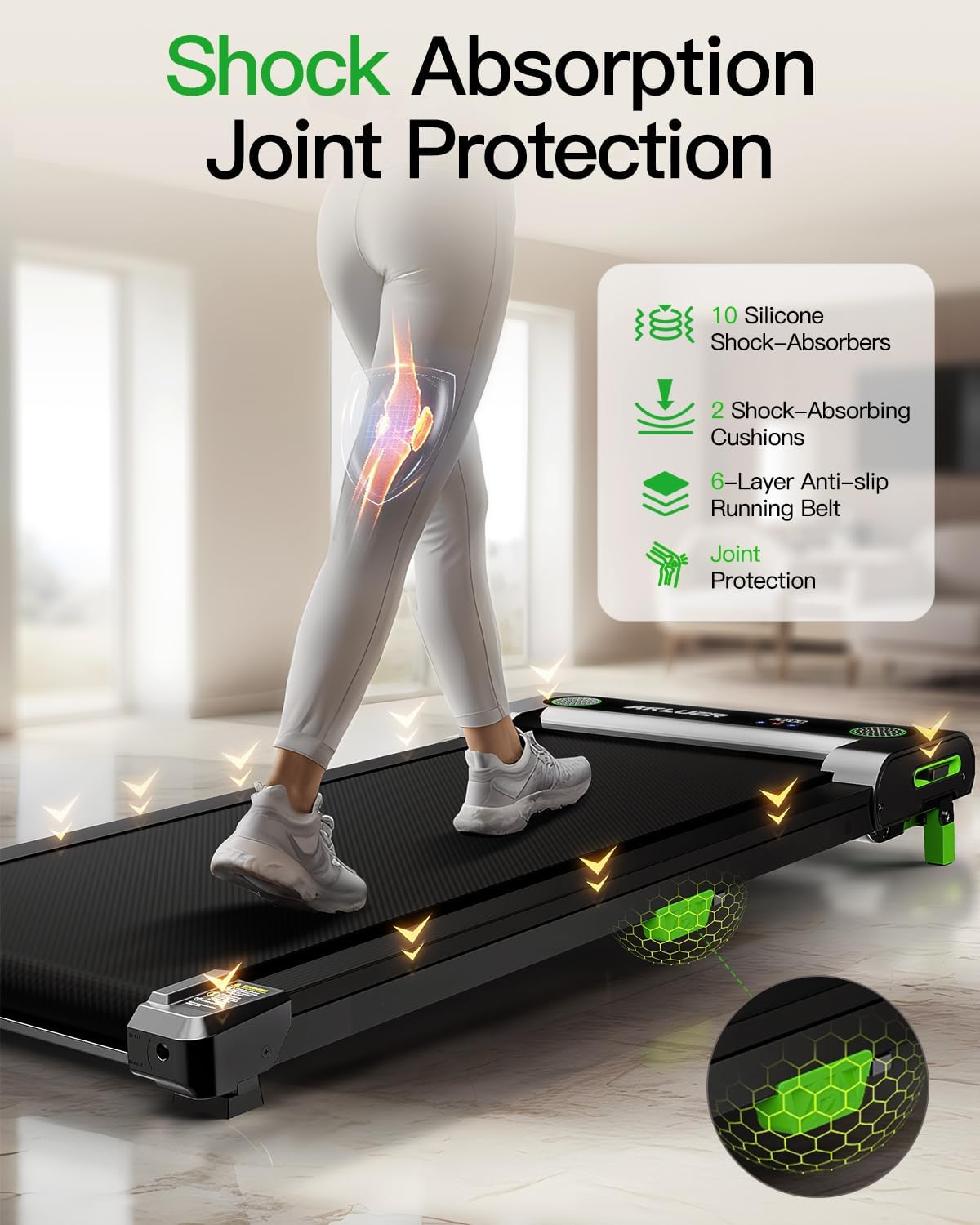 Walking Pad with Incline, Akluer Incline Treadmills for Home, 2.5 HP Under Desk Treadmill Small with Remote Control, Walking Pad Small Treadmill with LED Display - Image 6