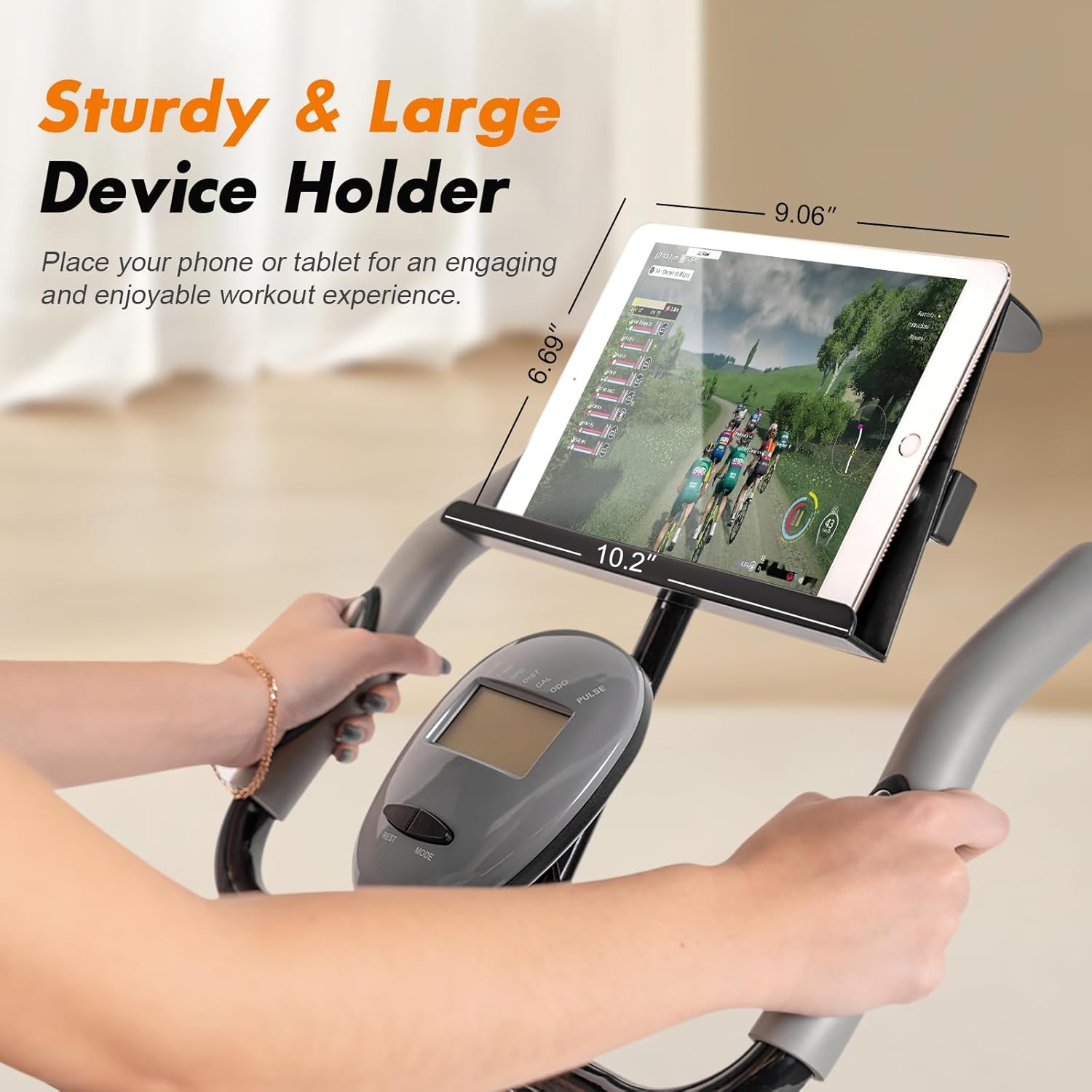 TOUSAINS Folding Exercise Bike, 8-Level Adjustable Magnetic Resistance, Portable X-Bike with Comfortable Seat Backrest, 264LB Capacity for Home Use, Compact & Foldable for Easy Storage - Image 7