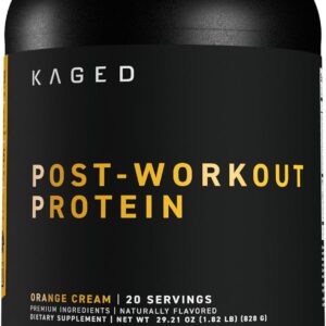 Kaged Post Workout Protein Powder | Re-Kaged | 28g Whey Protein with Creatine, Glutamine & Betaine for Muscle Growth & Recovery | Low Sugar | 20 Servings | Orange Cream