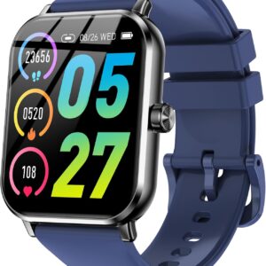 Smart Watch for Men Women, 1.83″ HD Touchsreen, Bluetooth Calling, 5 ATM Water-Resistance, 130+ Sports Modes, Health, Fitness & Sleep Tracker, Timer, Fitness Watch for Android/iOS, Blue
