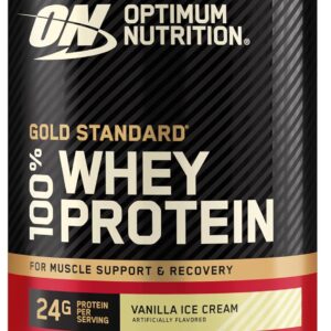 Optimum Nutrition Gold Standard 100% Whey Protein Powder, Vanilla Ice Cream, 0.68 Pound (Pack of 1)